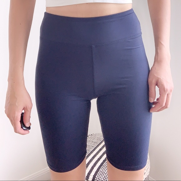 HIGH WAISTED ELEVATE BIKE SHORTS - NAVY - Picture 2 of 8